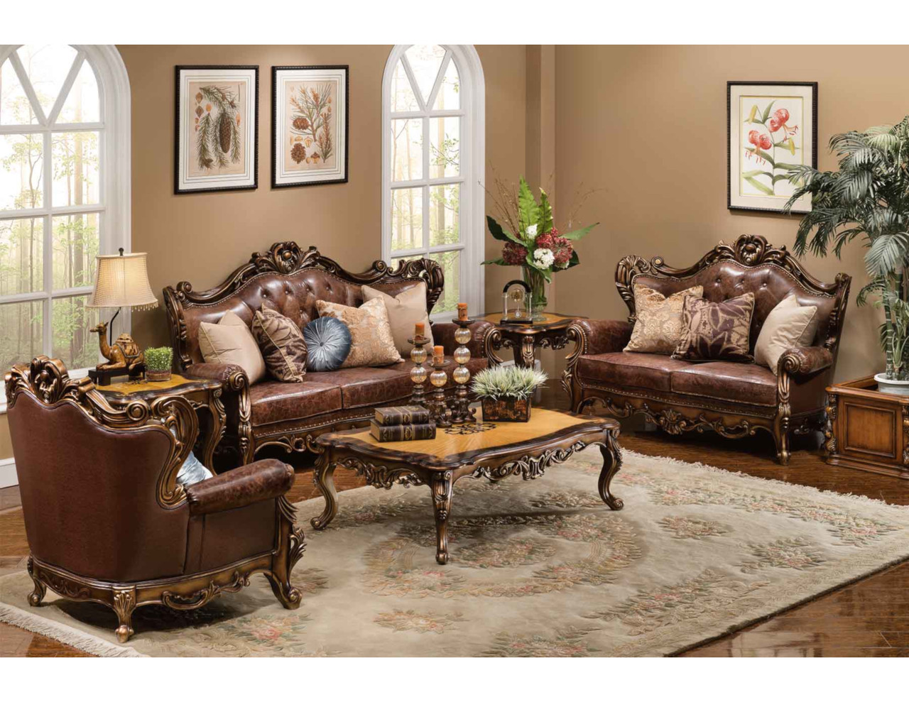 Bronze and Leather Living Room